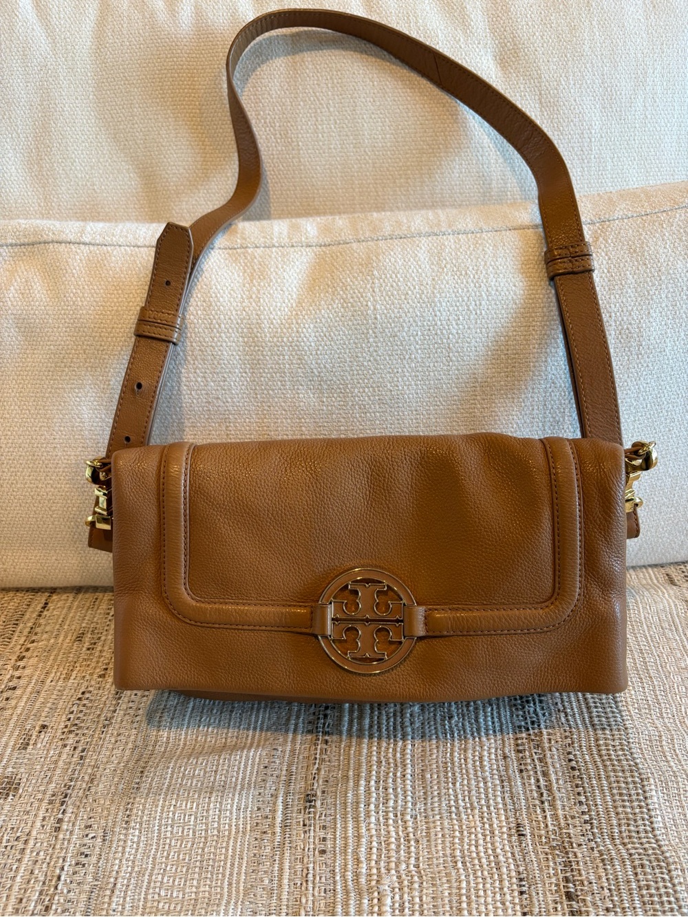 Tory Burch Tan Amanda Messenger/Crossbody Bag